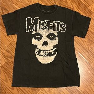 Misfits Fiend Skull Tri-Blend Mens Medium Printed graphic T-Shirt black wash